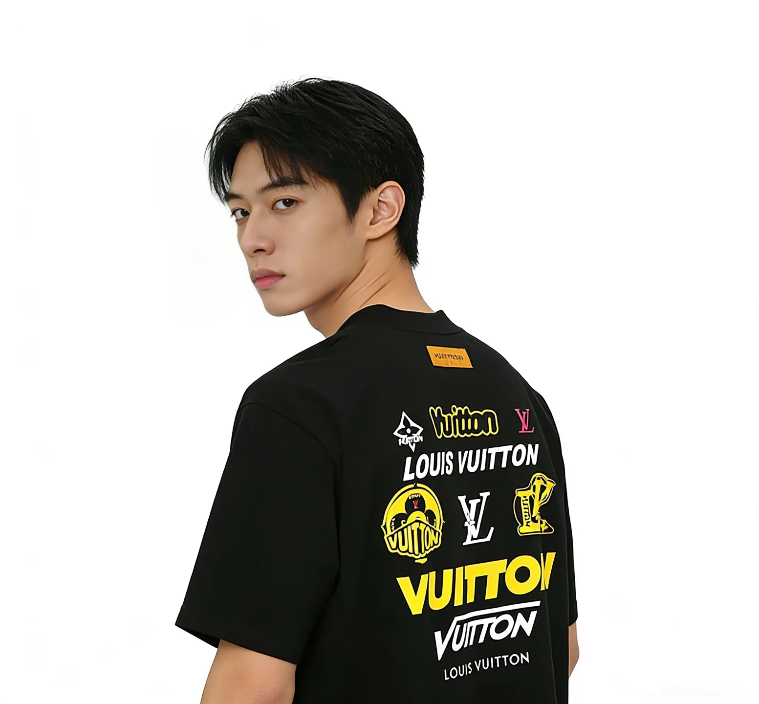 Louis Vuitton/Louis Vuitton 26ss front and rear logo printed short sleeves